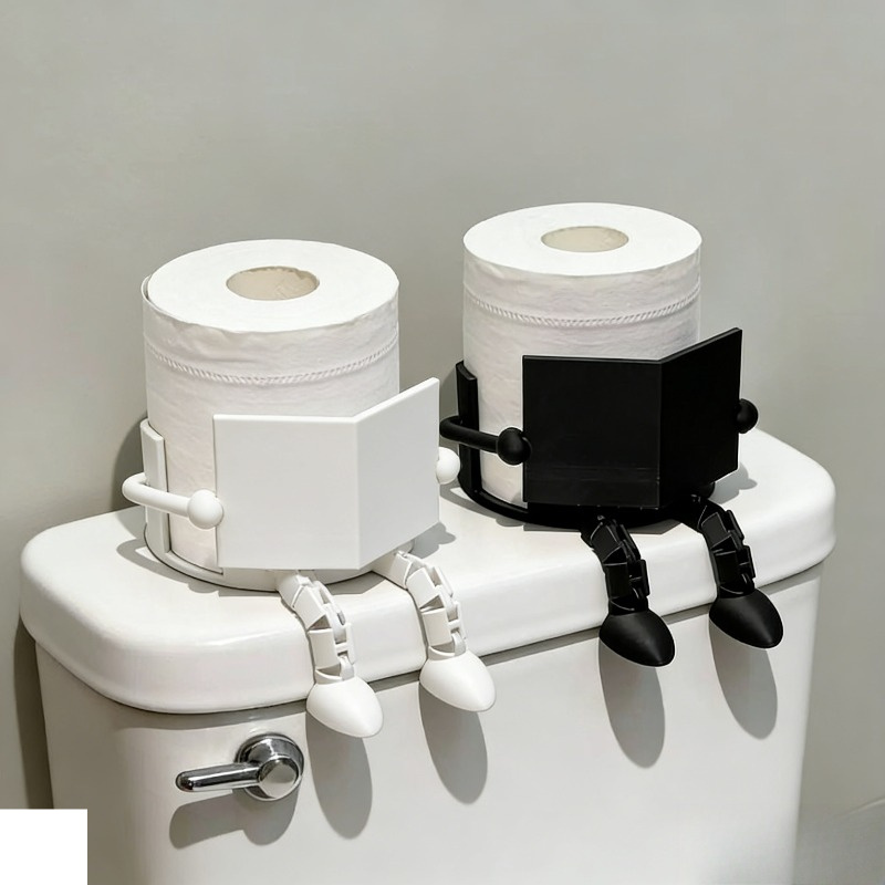 TEMU 2-pack -themed Toilet Paper Holders, Black And , Bathroom Decor, Ideal Holiday Gift