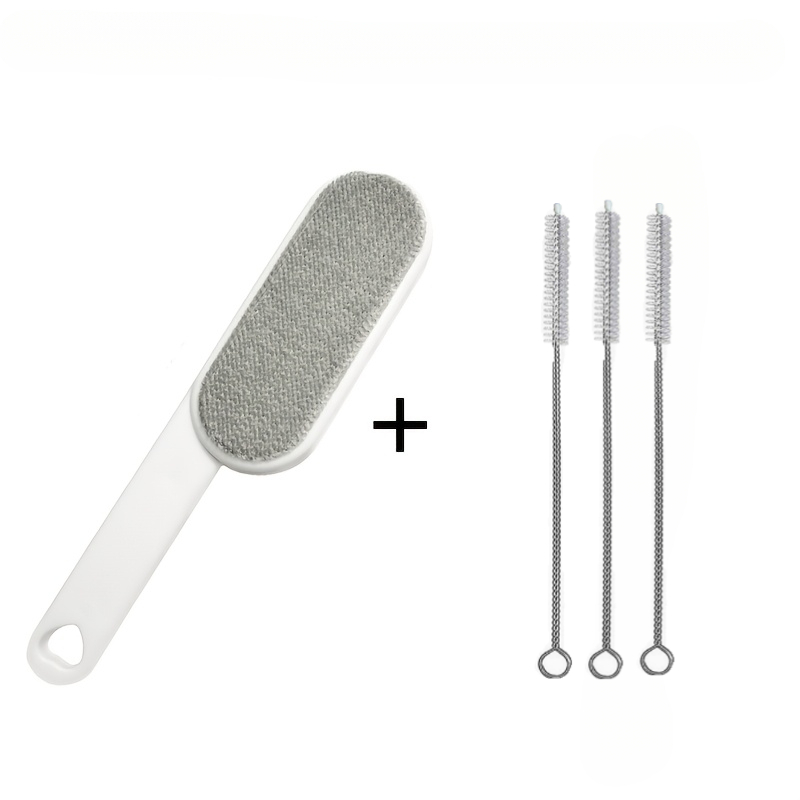TEMU 4pcs Set Includes 1 Lint Brush   3 Crevice Cleaning Brushes, Reusable Manual Electrostatic Lint Remover, Removes Cat And Dog Hair, Suitable For