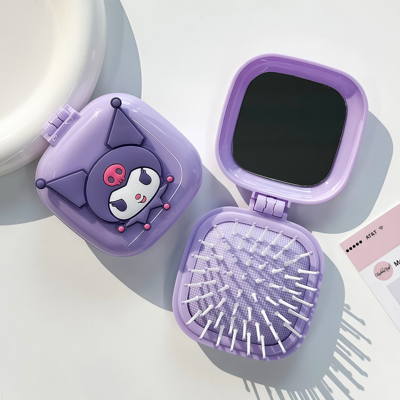 Image of Foldable Air Cushion Comb And Mirror -one Portable Small Air Cushion Comb For Head Massage