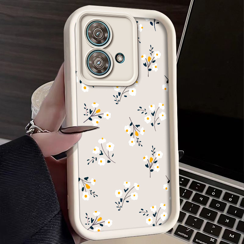 TEMU Floral Flower Phone Case For Motorola Edge 40 Neo 5g Case Fall Protective Shockproof Soft Tpu Back Cover Casing Shell