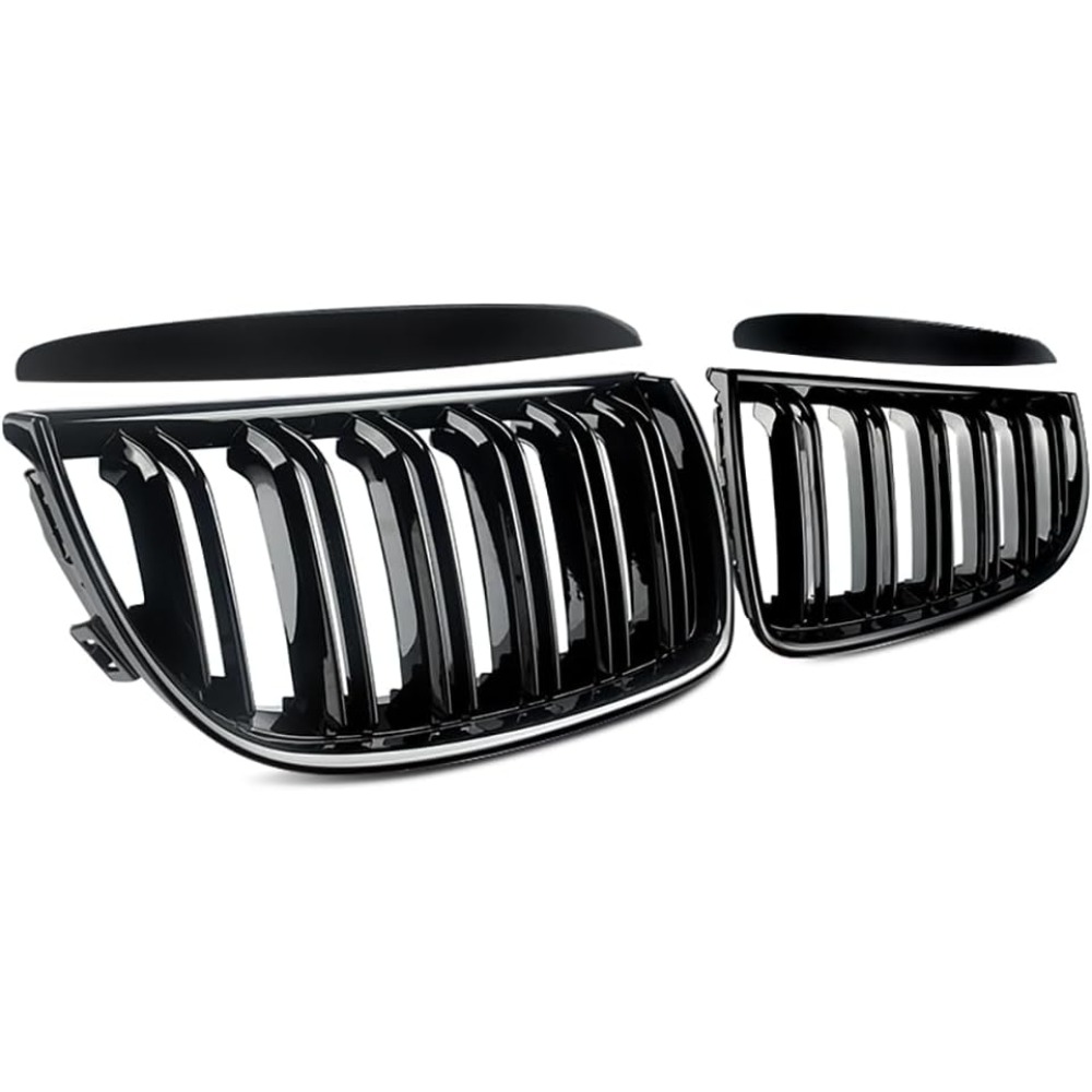 TEMU For E90 E91 320d 335i 2005-2008 Double Slats Radiator Grille Front Kidney Grille