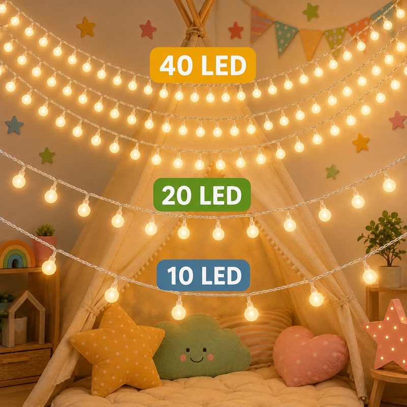 TEMU 1pc, Majisu Battery Powered String Lights, 40/20/10led Indoor Decor, Summer Party, For Bedroom Living Room Wall, String Lights Indoor, Bedroom