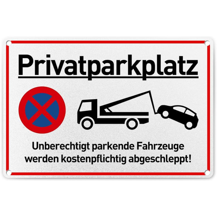 Image of 2d Flat, [2d Flat] 2d Flat Surface, 1pc, Wooden Print, Wooden Warning Sign, Sign With Rounded Corners, Illegally Vehicles Towed Away At 's Expense!, 2d Flat