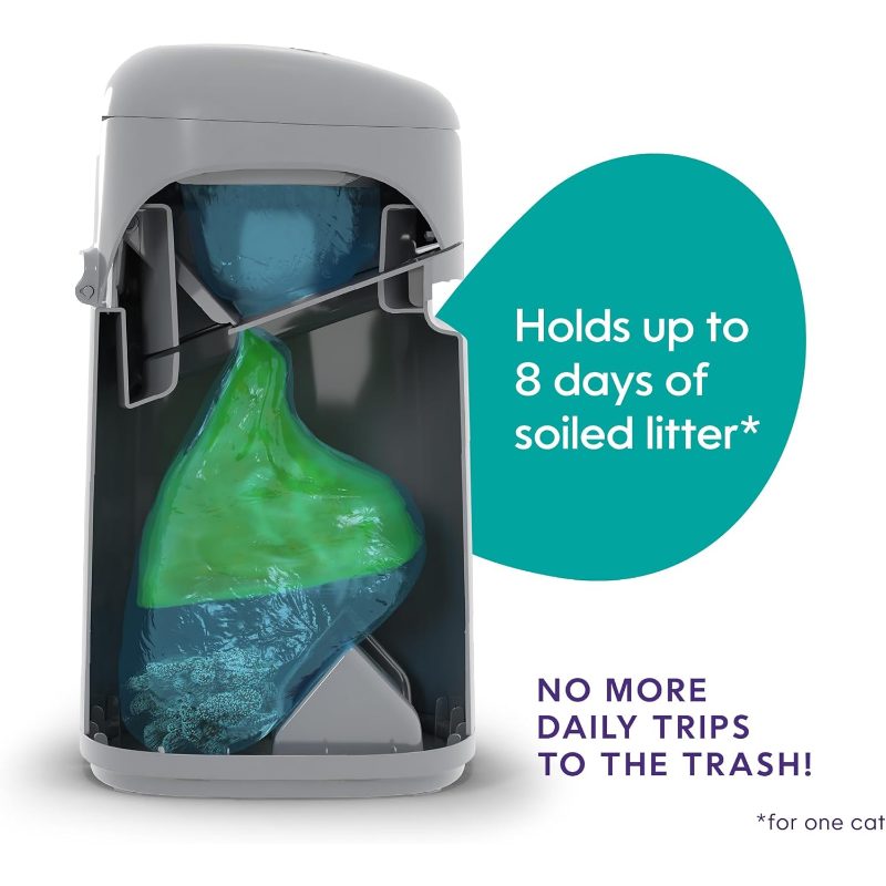 Litter Genie Easy Roll Pail Litter Box Waste Disposal System Odor Control Includes 1 Continuous Refill Bag - Image 4