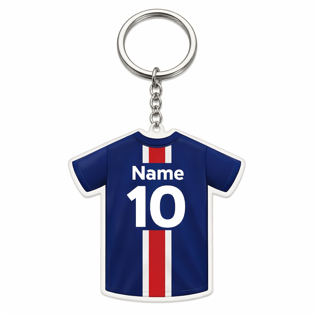 TEMU [2d Flat] [2d Flat] Personalized Custom Acrylic Football Jersey Keychain- 2d Flat Design- Multiple Color Options- Custom Name And Number- Bag