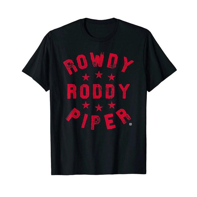 

1pc Roddy Piper Distressed Print T-shirt, Men's Casual Cotton Crew Neck, Knit Fabric With Slight Stretch, Regular Fit