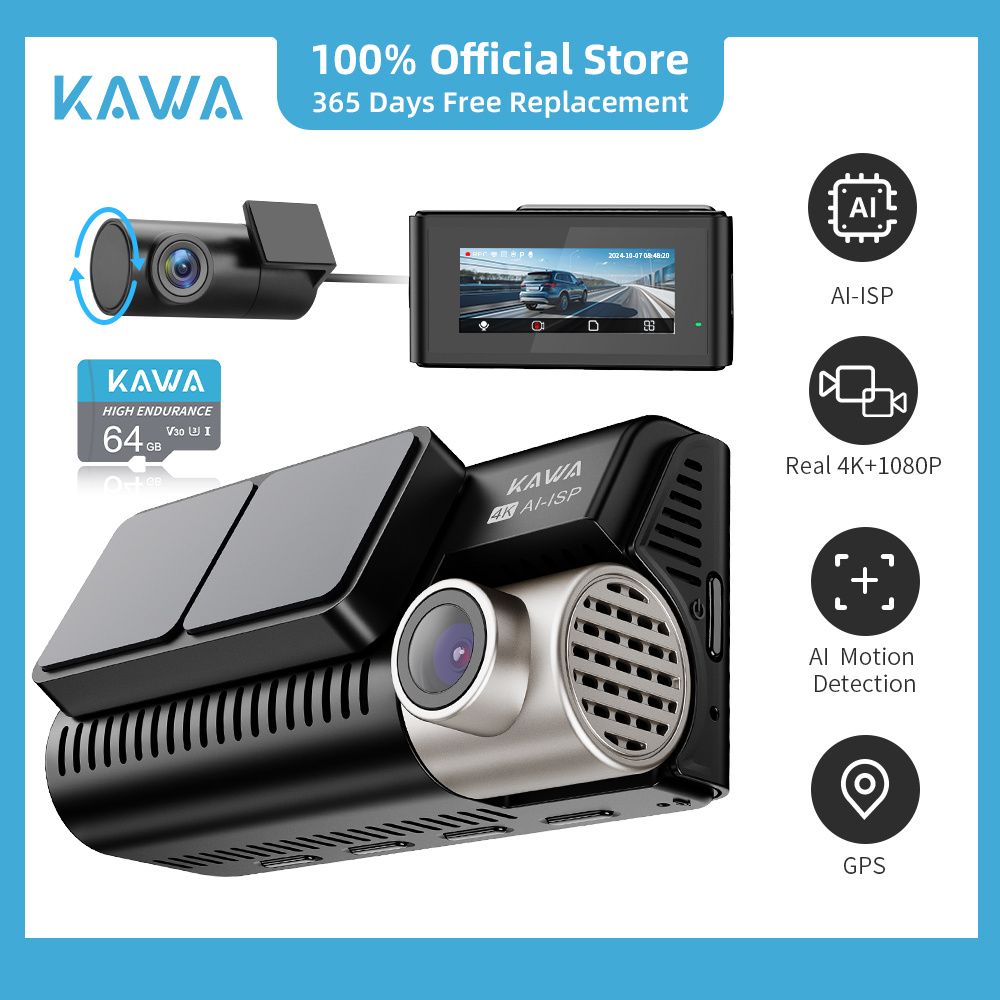 Cam Front Dashcam With Night Vision AZDOME M300S Dash Cam 4K With