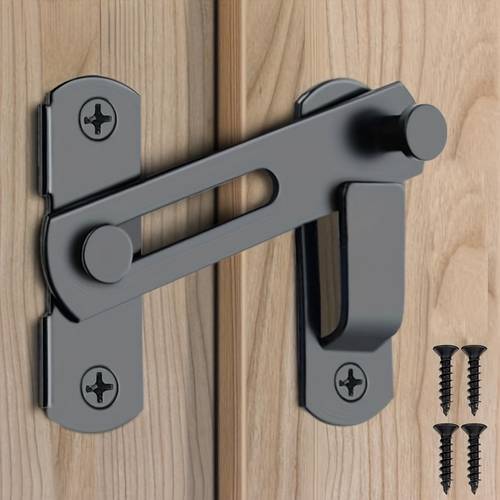 heavy duty commercial residential stainless steel barn door lock with 180 flip anti theft security screws durable suitable for pet doors garages bathrooms windows no electricity required
