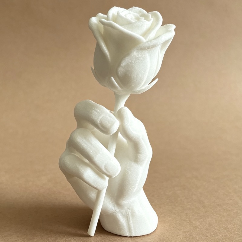 TEMU 1pc - Mini Handheld Rose Flower Statue Ornament, A Great Home Decor Piece, Suitable As A Gift For Easter, Valentine's Day, Mother's Day, Etc. -