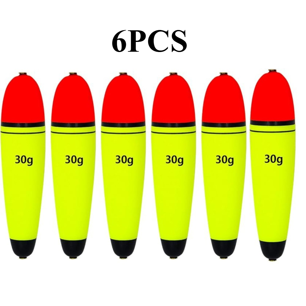 TEMU 6pcs Fishing Floats Slip Bobbers, Eva Slider Bobbers For Sea Fishing, Fishing Gear Float Kit, Freshwater Saltwater, Floatage 20g, 30g, 50g, 60g,