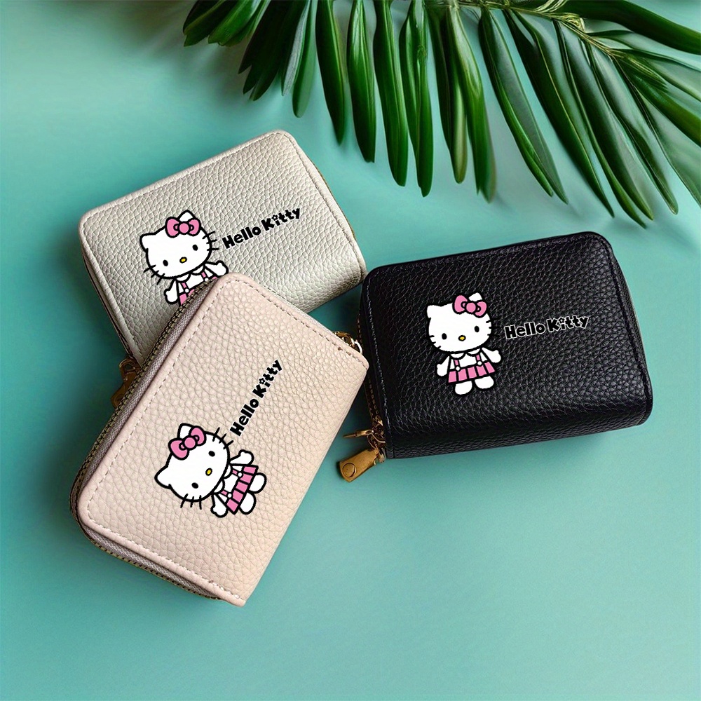 

1pc Sanrio Hello Kitty Minimalist Wallet, Large Capacity Zippered Card Holder With Polyester , Multifunctional Credit Card Case With Zip Pocket - Only