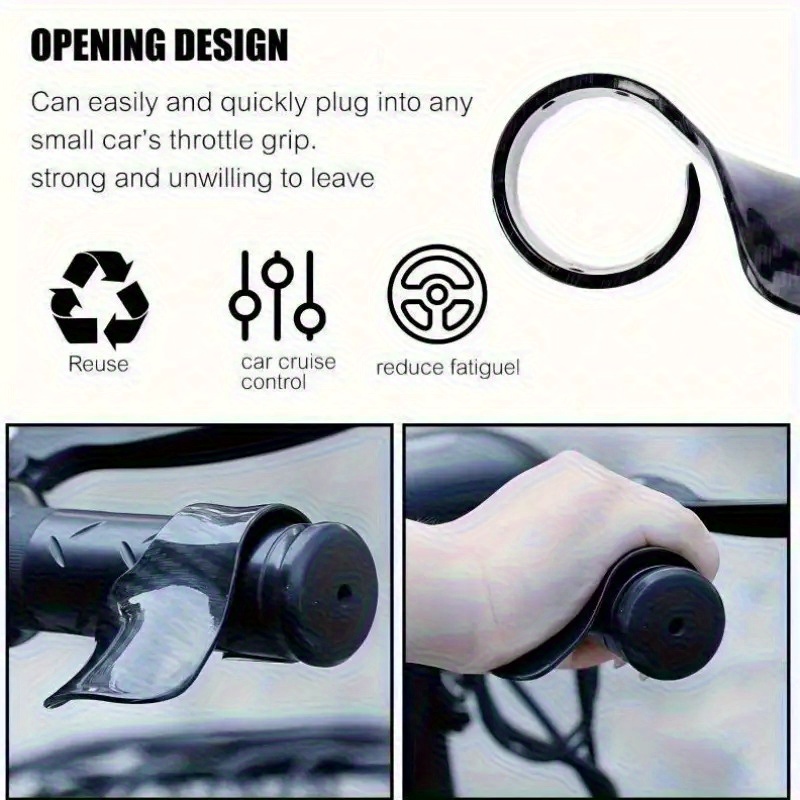 1/2 piezas de la última empuñadura asistente de acelerador en fibra de carbono para motocicleta - potenciador de aceleración, descanso del acelerador, control de crucero, manija auxiliar con guantes cómodos y abrazadera ahorradora de combustible