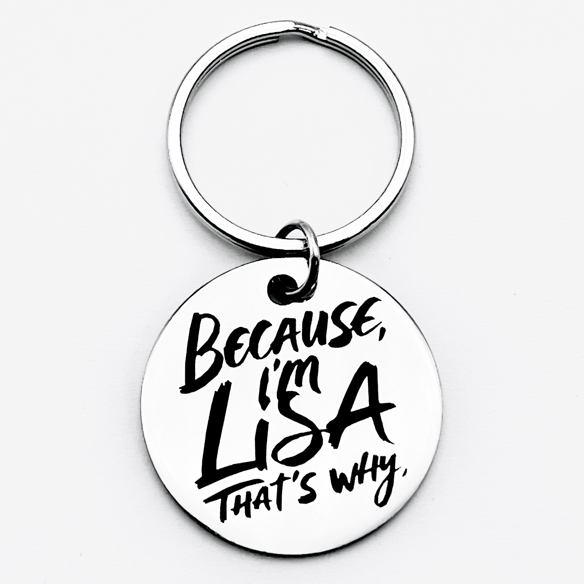 

1pc " I'm , " Engraved Stainless Steel Keychain - Simple Accessory, Elegant Vintage Fashion Jewelry, Ideal Gift For , Birthdays, Christmas, New Year, Birthday Present|elegant Jewelry| Gift