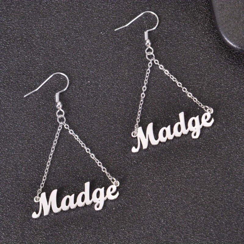 TEMU Personalized Name Dangle Earrings Custom Letter Earrings Dangle Earrings With Customized Word/ Date Earrings Jewelry For Christmas, Thanksgiving