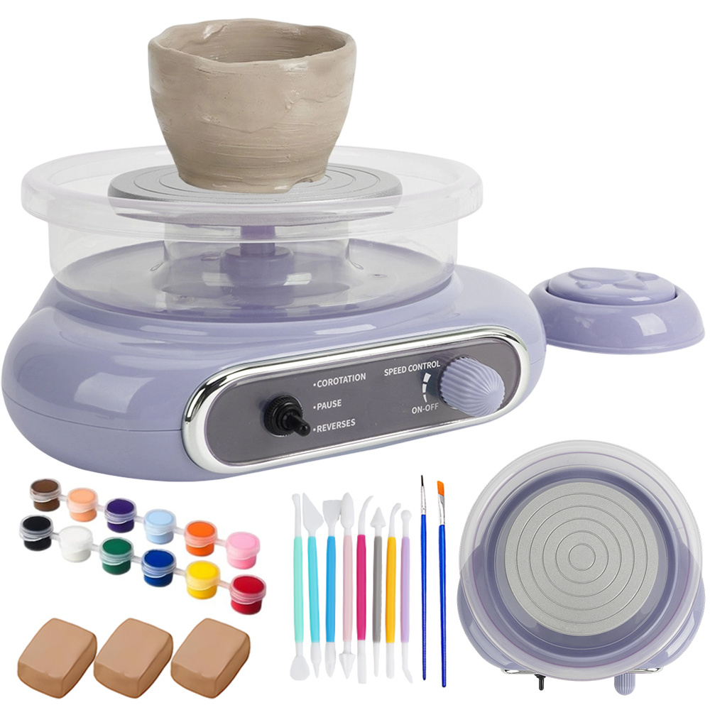 TEMU Set completo per ceramica e lavorazione 'argilla con 8 strumenti e 12 colori di vernice - Forniture per ceramica fai da te in plastica adatte ad