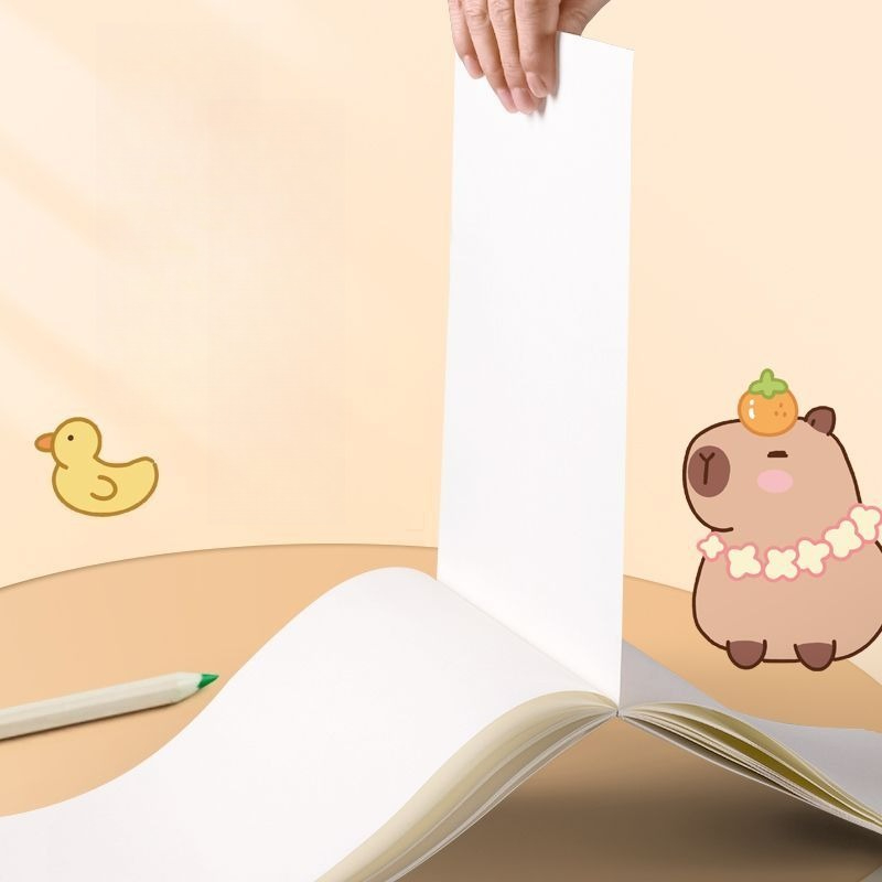 Capybara A4 Blank Sketchbook, Art Drawing Book