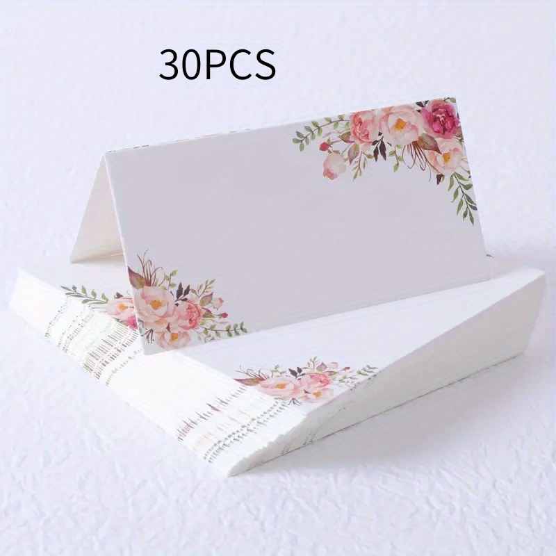 E-shop 30 Stück Hochzeitstischplatzkarten, Hochzeitszubehör, - Hochzeitssitzkarten, Blumenmuster Dekorative Tischplatzkarten, Partydekoration,