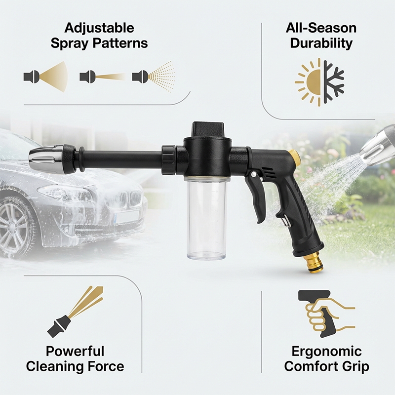 E-shop 1 Stück Hochdruck-Schaumwasserpistole – Aus robustem Kunststoff, Batterien nicht erforderlich, geeignet für Autowäsche Gartenbewässerung
