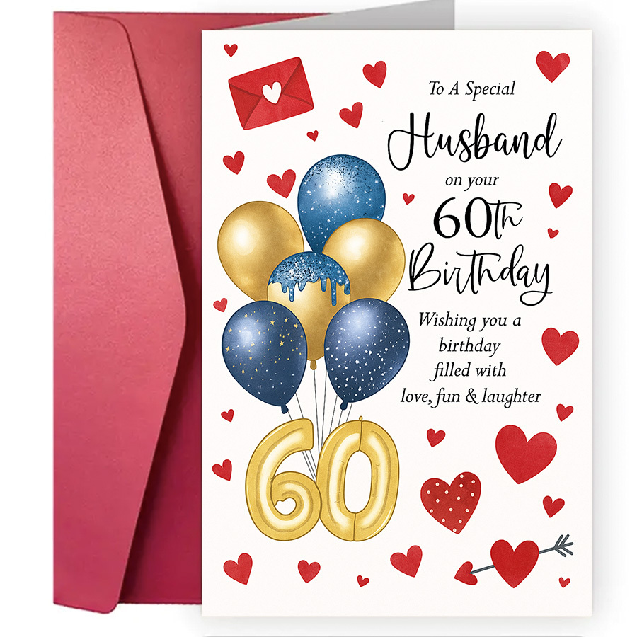 TEMU A 60th Birthday Card For Husband - A Keepsake To Mark A 60th Wedding Anniversary Milestone, Containing 60th Birthday Wishes, A 60th Birthday