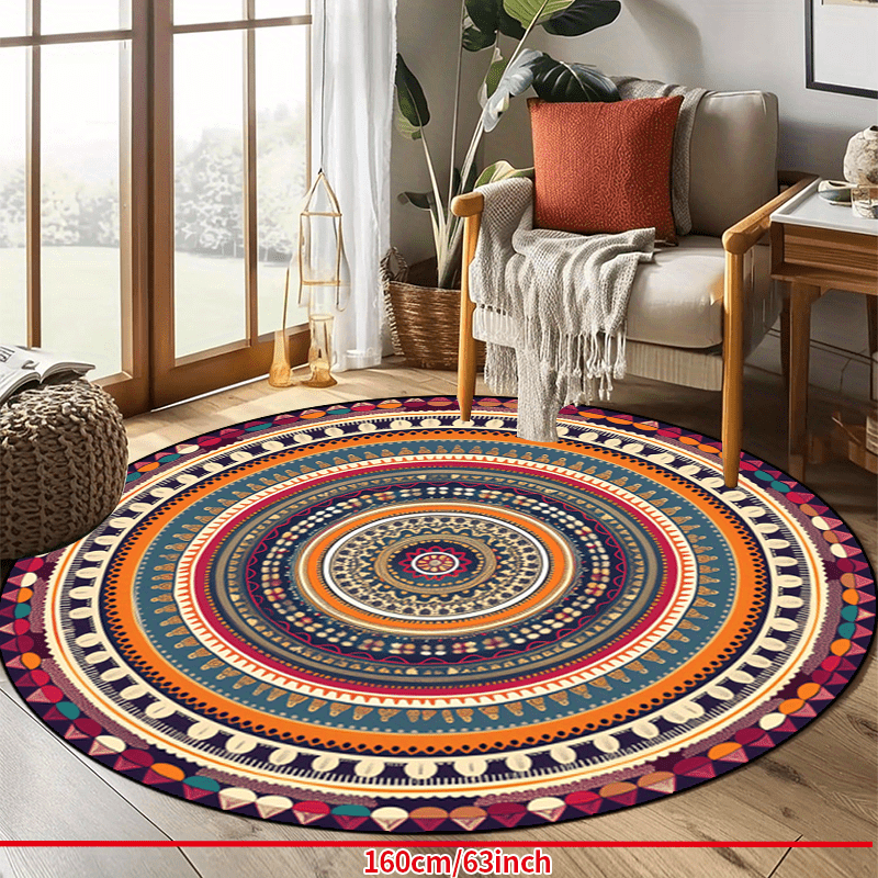 1pc non slip resistant round rug machine washable carpet for entryway living room bedroom outdoor patio garden yard decor rug home decor room decor area rug tapestry