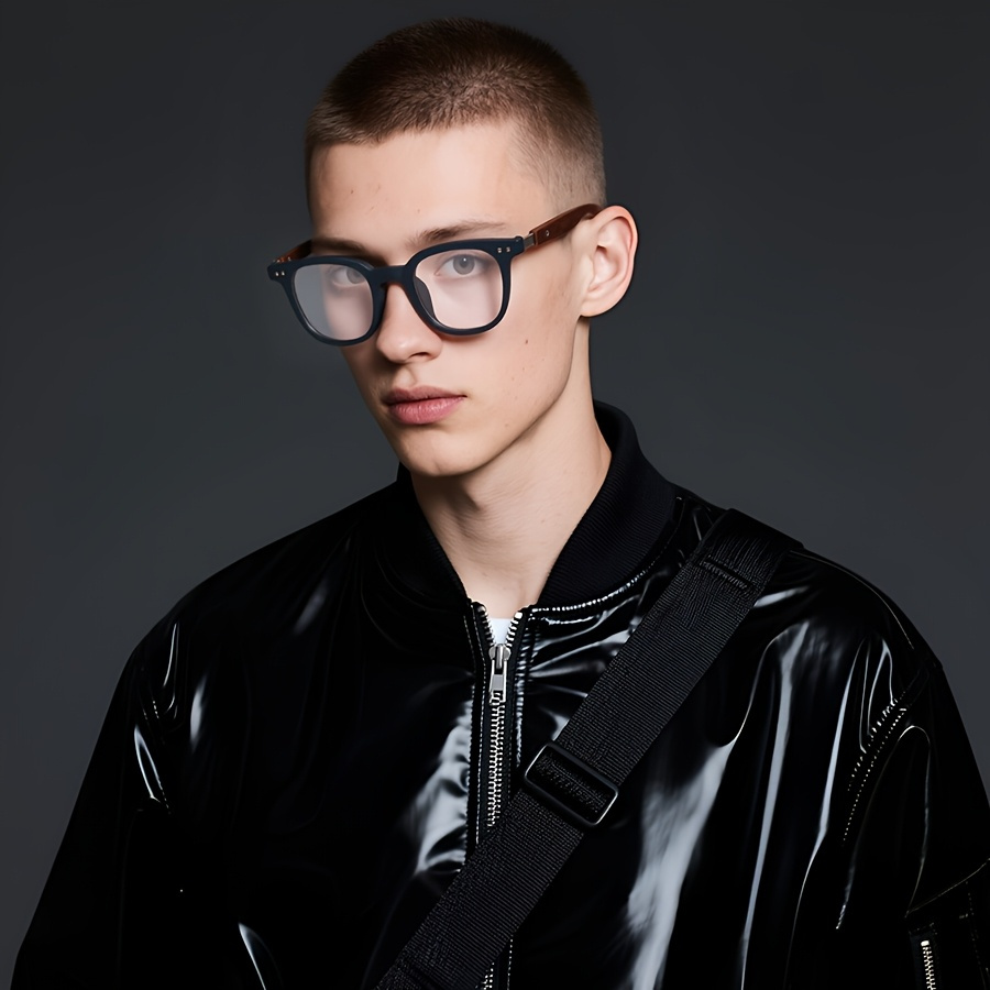 retro classic large square tr frame glasses casual     grain   pc polycarbonate frame decorative lenses suitable for men women casual   decoration photo prop
