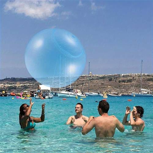 giant bubble ball with random colors and styles 1pc transparent water filled bubble ball durable and easy to inflate giant inflatable water ball beach ball yard game soft ball inflation prop leak proof design suitable for yard
