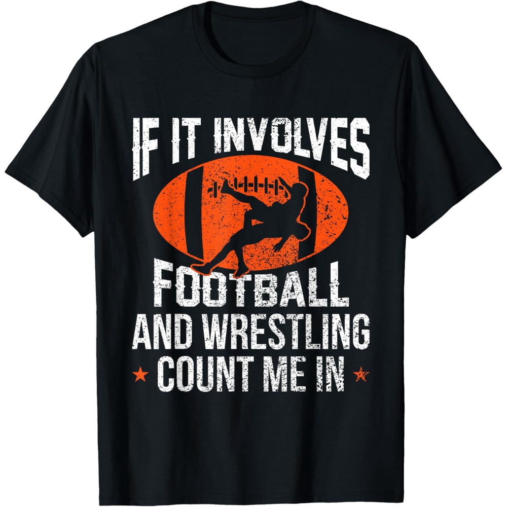 

1pc Kids' Casual Cotton T-shirt With "if It Football And Wrestling " Print - Soft, Breathable, Lightweight, Comfortable - Round Neck, Short Sleeve Top For Boys And Girls - All