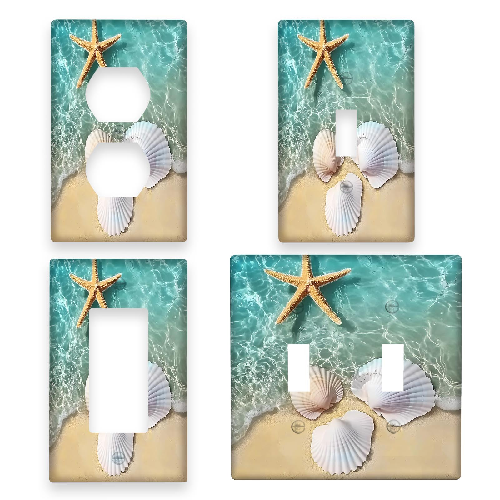 

1pc Starfish , Decorative Switch , 1-/2-, No Battery, To , For