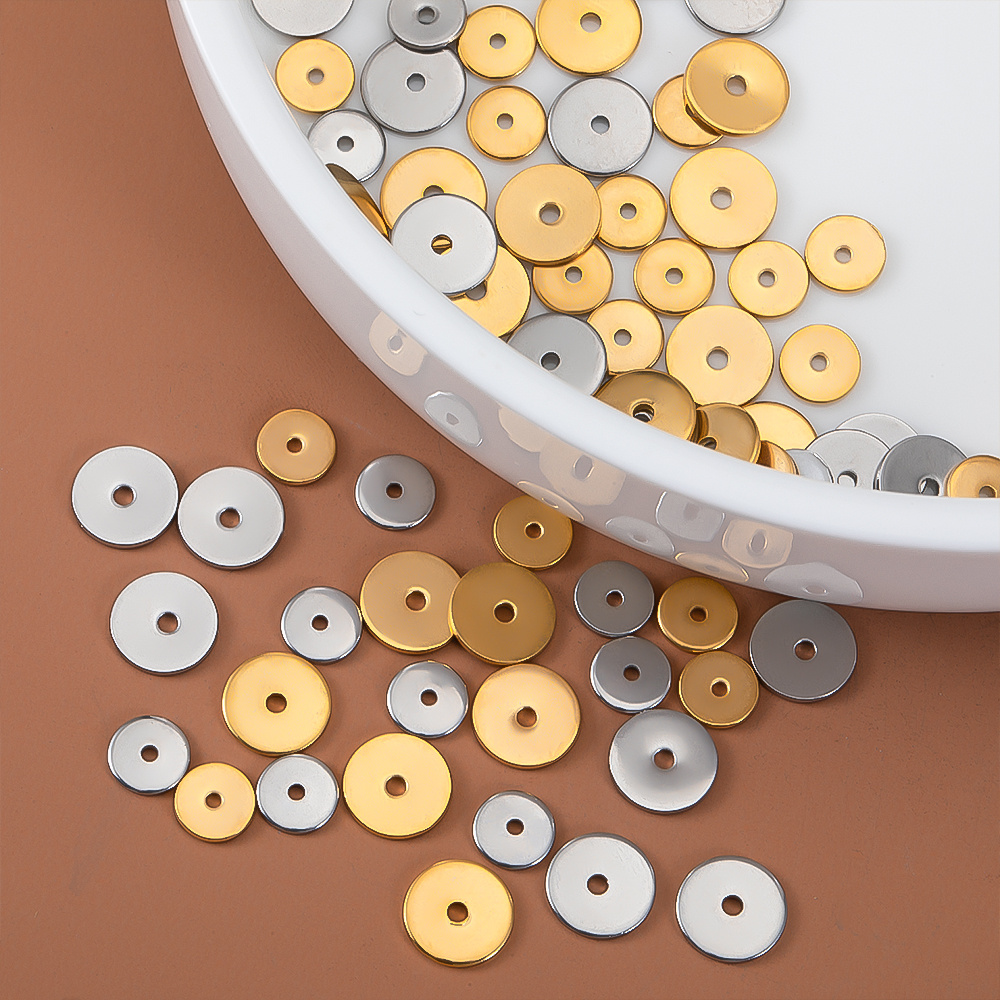 40pcs Stainless Steel Round Spacer Beads for Jewelry Making