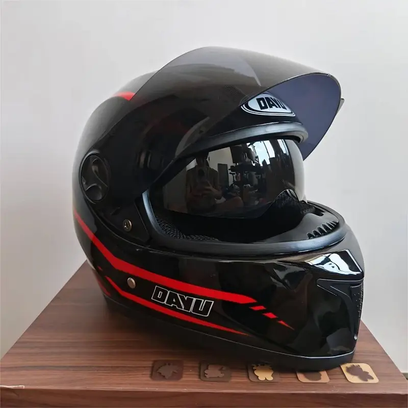 1pc Black * Full Face Motorcycle Helmet with Double Visor, ABS Material, Warm for Adults 1pc Black * Full Face Motorcycle Helmet with Double Visor, ABS Material, Warm for Adults