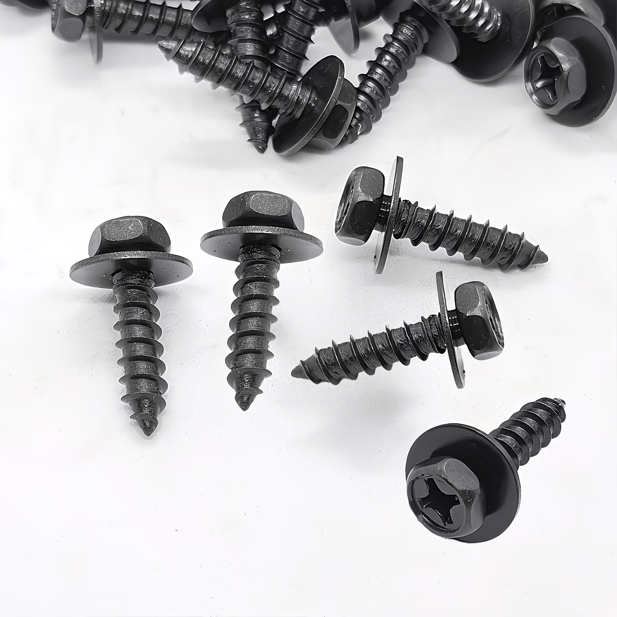 TEMU 6pcs Self Tapping Screws With Washers Assortment Set, Universal Replacement Fasteners For Car Chassis Underbody Shield Fender Mudguard