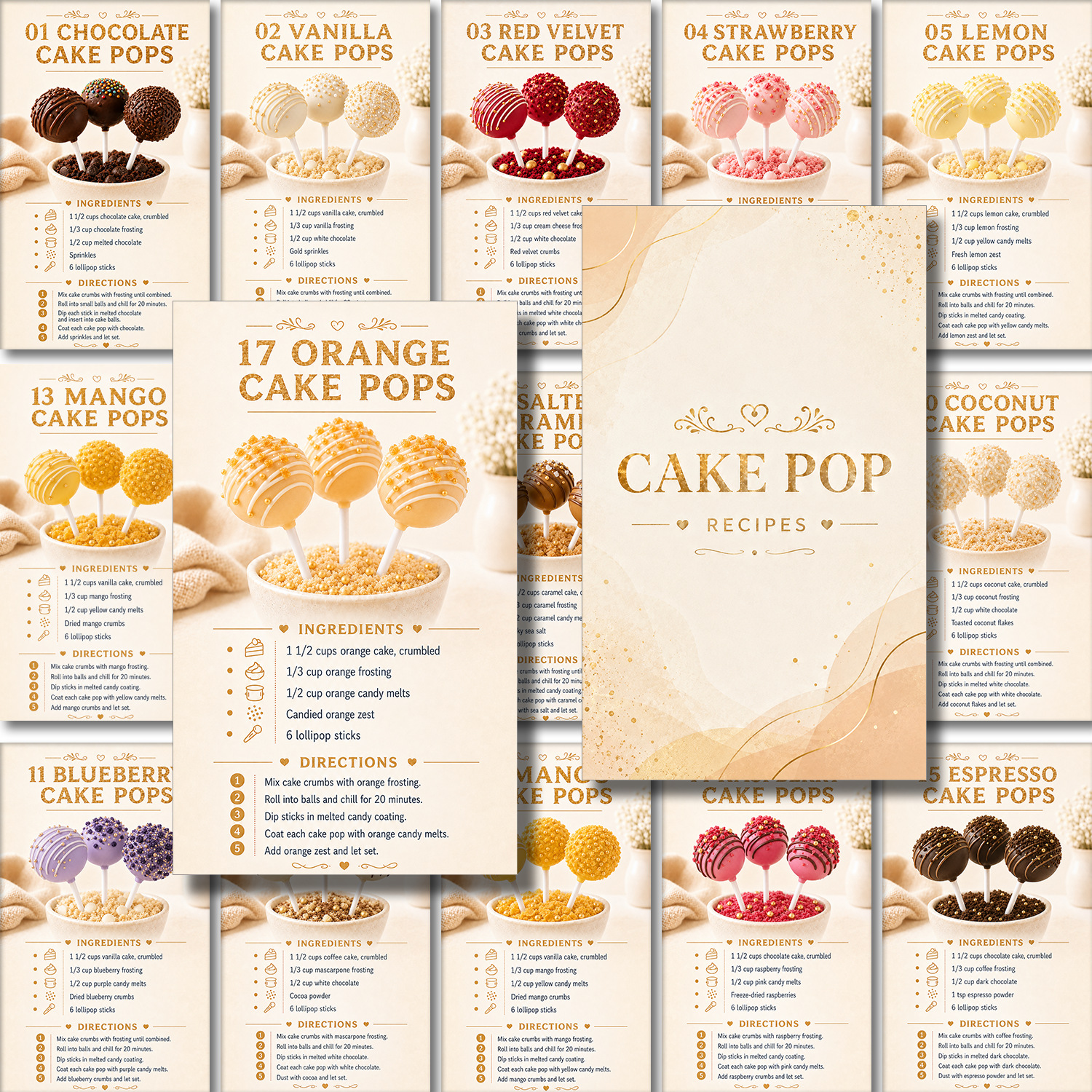 TEMU Gift For Her/him 21 Cake Pop Recipe Cards 20 Cards And For Easy Making, Perfect For Beginners, Families, Home Bakers, Party Hosts, , Birthday