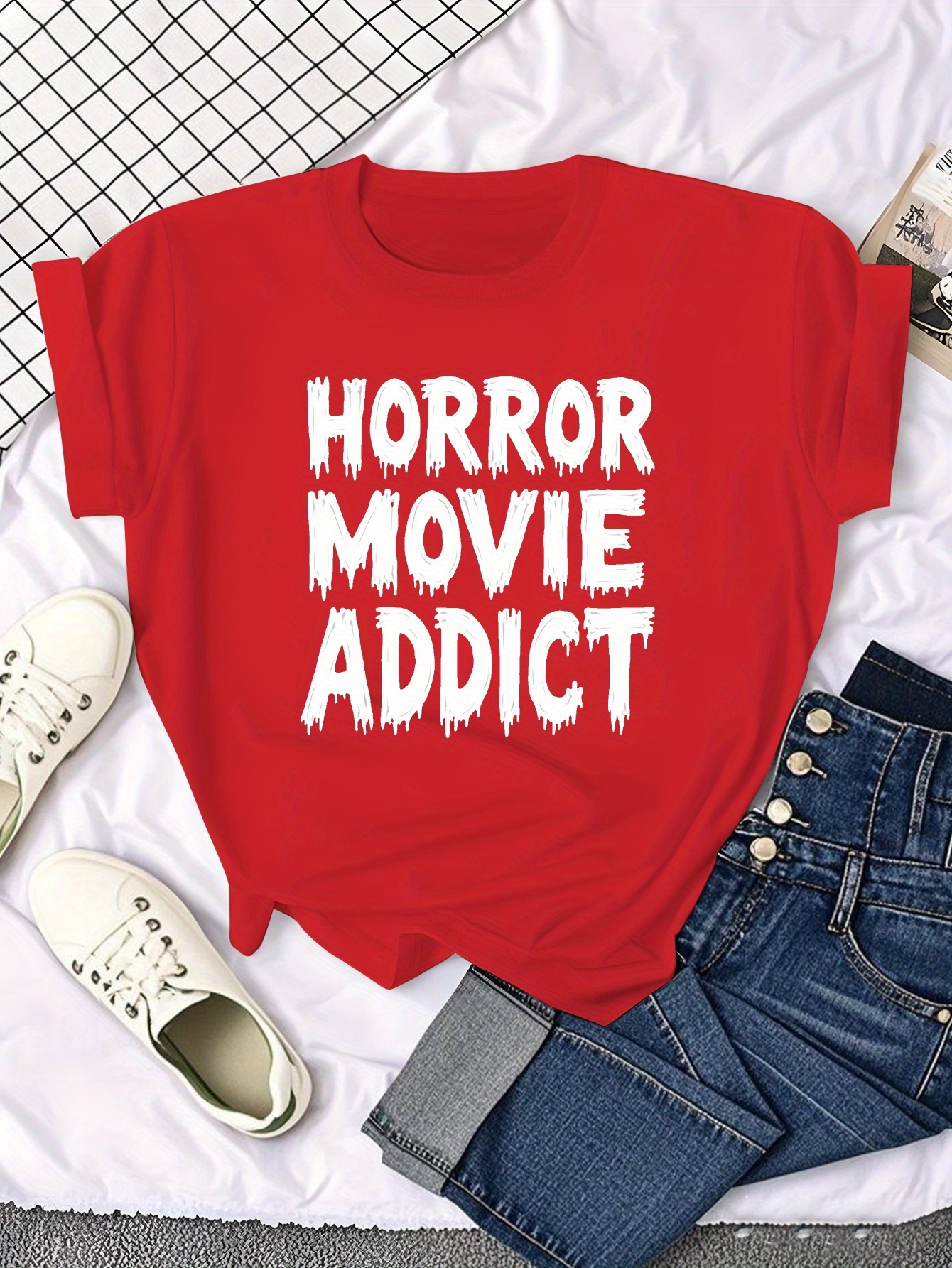 1pc womens horror movie character graphic t shirt friends Temu