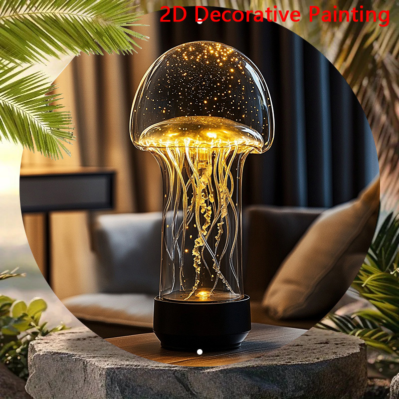 

Room Decor 1pc Decorative Jellyfish-shaped Led Night Light, Aluminum Metal Sign, Waterproof, Weather-resistant, With Pre-drilled Holes, For Home, Garden, Farmhouse Wall Art, Desk Lamp