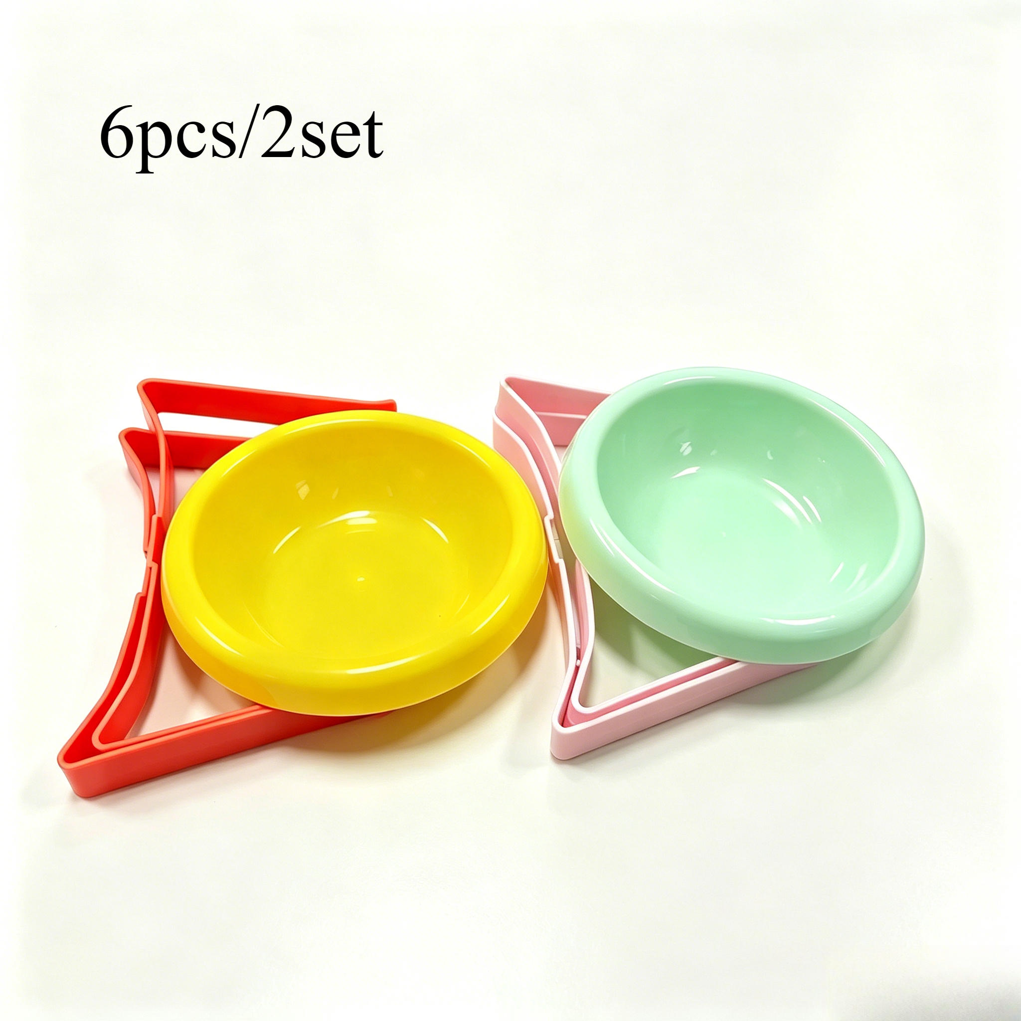 TEMU 2pcs High Aesthetic , Color-blocking, 15-degree Tilted Anti-spill Elevated Pet Food Bowl, Elevated Cat And Dog Bowl, Pet Dish With Cervical And