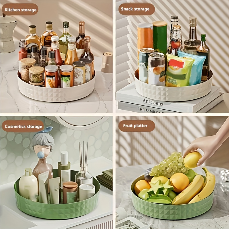 spice box fruit plate snack box countertop seasoning storage rack cosmetic storage rotating   saving container details 1