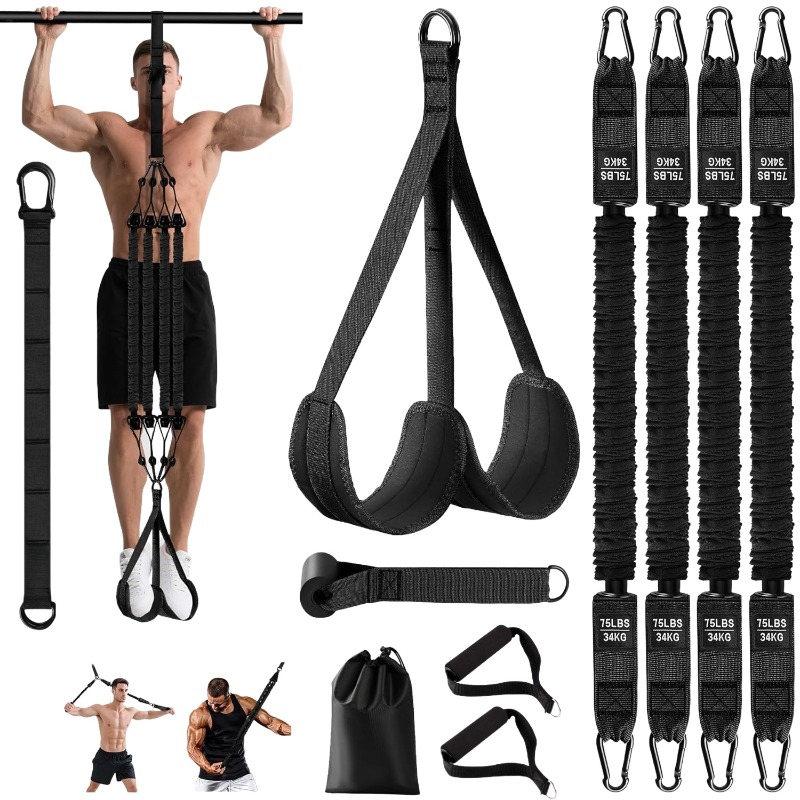 Image of 10-in-1 Pull Up Bar, Resistance Bands Set, Multifunctional Pullup Equipment For Men, Women, Seniors, Indoor & Outdoor Workouts, With Pull-up Assistance, Handles, Fitness Accessories For Chin Ups