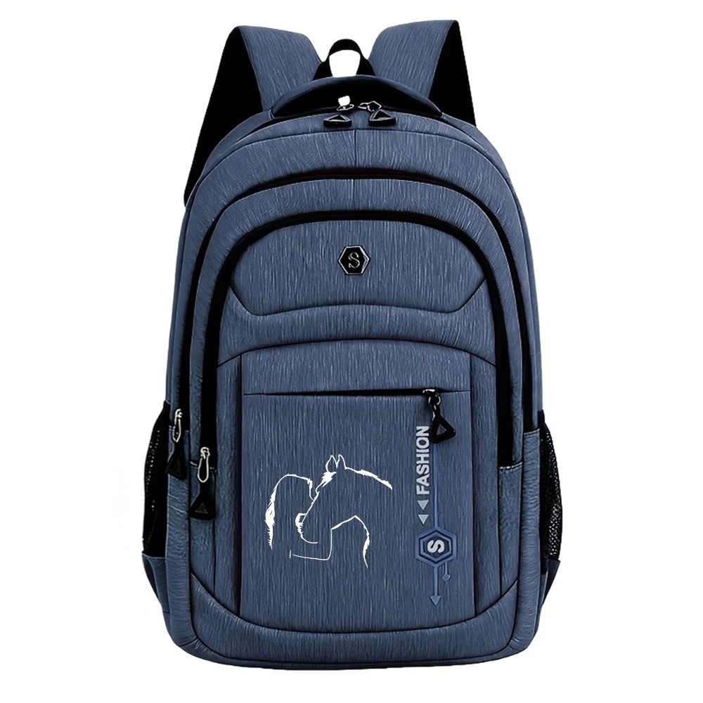 TEMU Horse Head Outline Large Capacity Laptop Compartment Business Travel Backpack, Minimalist , Lightweight Spacious Daily Bag, Business Casual Bag,