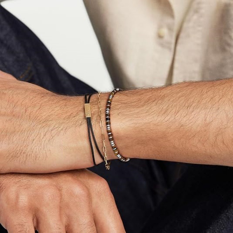 Triple Protection Natural Stone Men's Beaded Bracelet
