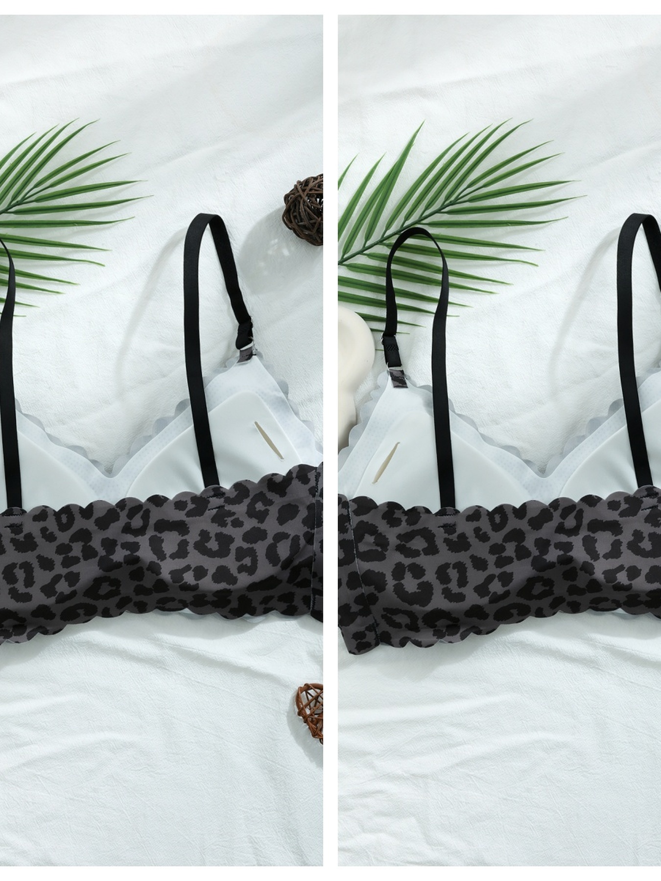 2-Pack Women's Leopard Print Wireless Bralette
