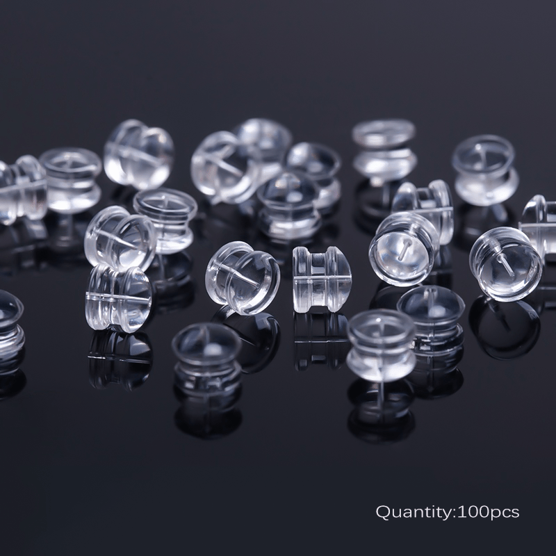 TEMU 100-600 pièces Bouchons en Silicone Souple pour Boucles d'Oreilles à Clous, Accessoires DIY, Embouts de Protection pour Studs et Plugs
