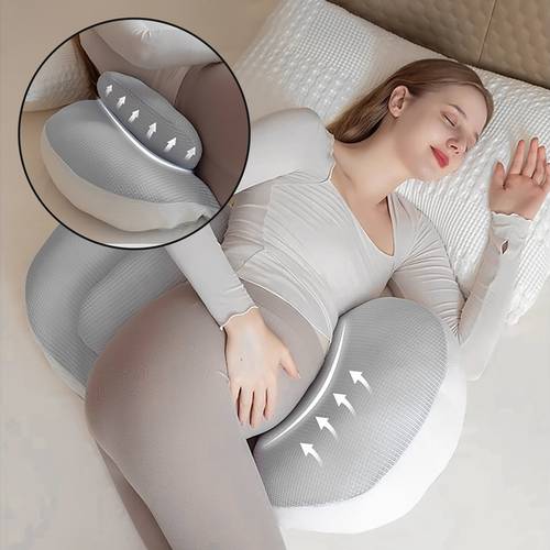 ergonomic maternity pillow for back waist and belly support soft adjustable pregnancy cushion for side and stomach sleepers gray color for and fatigue relief