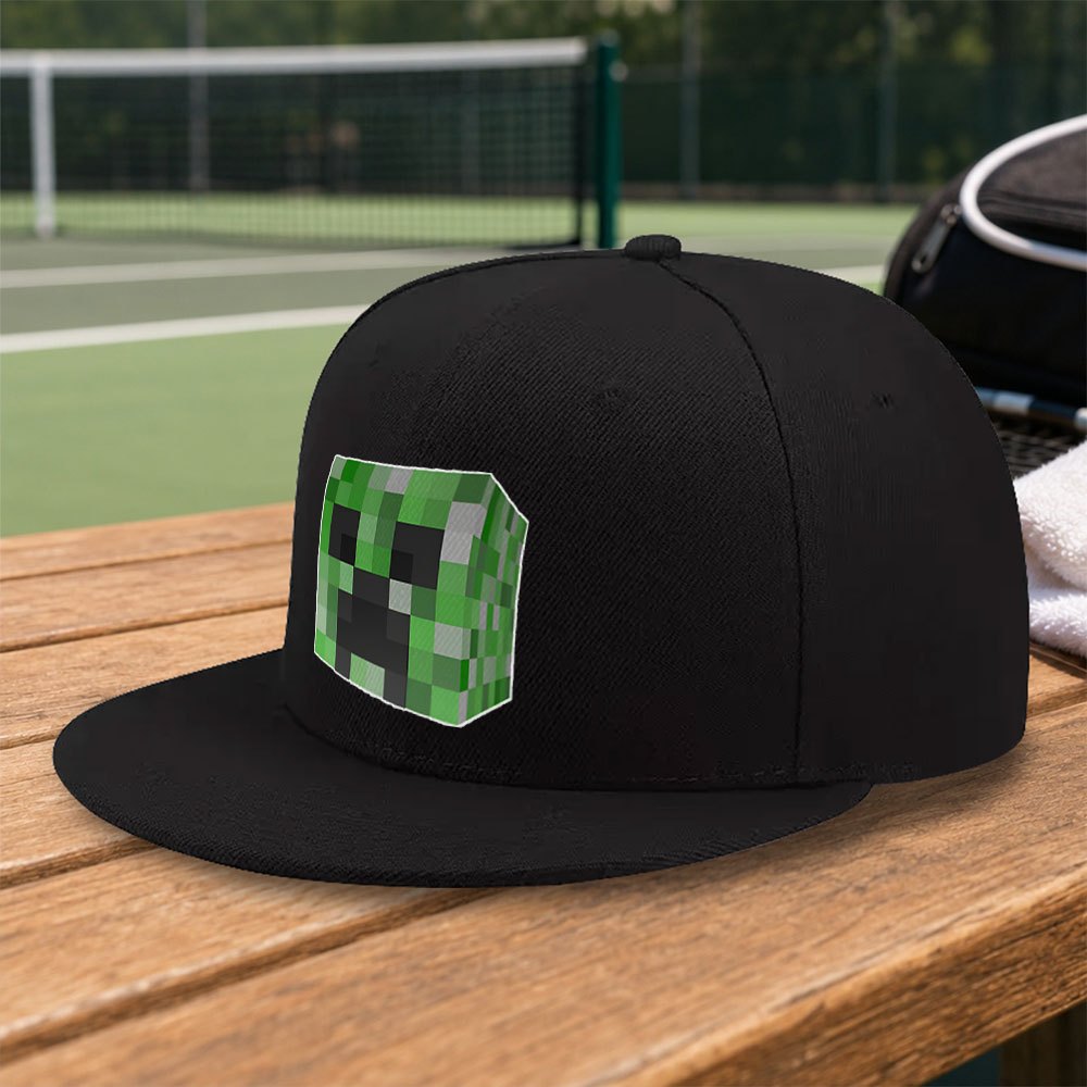 TEMU Christmas New Pixel Zombie Flat Brim Baseball , Convertible Closed Design, Fashionable Wearable Item Suitable For Daily Commute Or Parties,