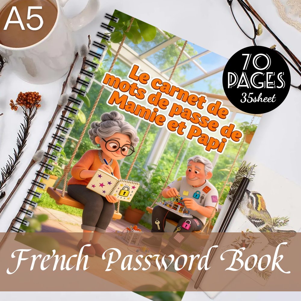 TEMU 1 carnet à spirale humoristique pour de passe en français, idéal pour enregistrer les identifiants Internet et les informatiques, un de de passe