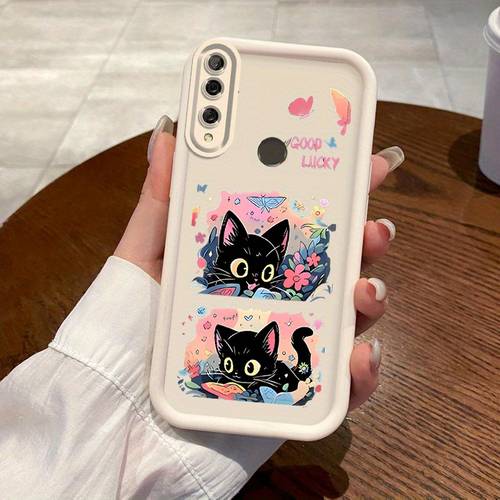 item picture phone case suitable for huawei honor y9 prime 2019 ladder phone case with cute kitten anime design exquisite and durable trendy and behaved and quirky fashionable and cute for girls anti stain aesthetic