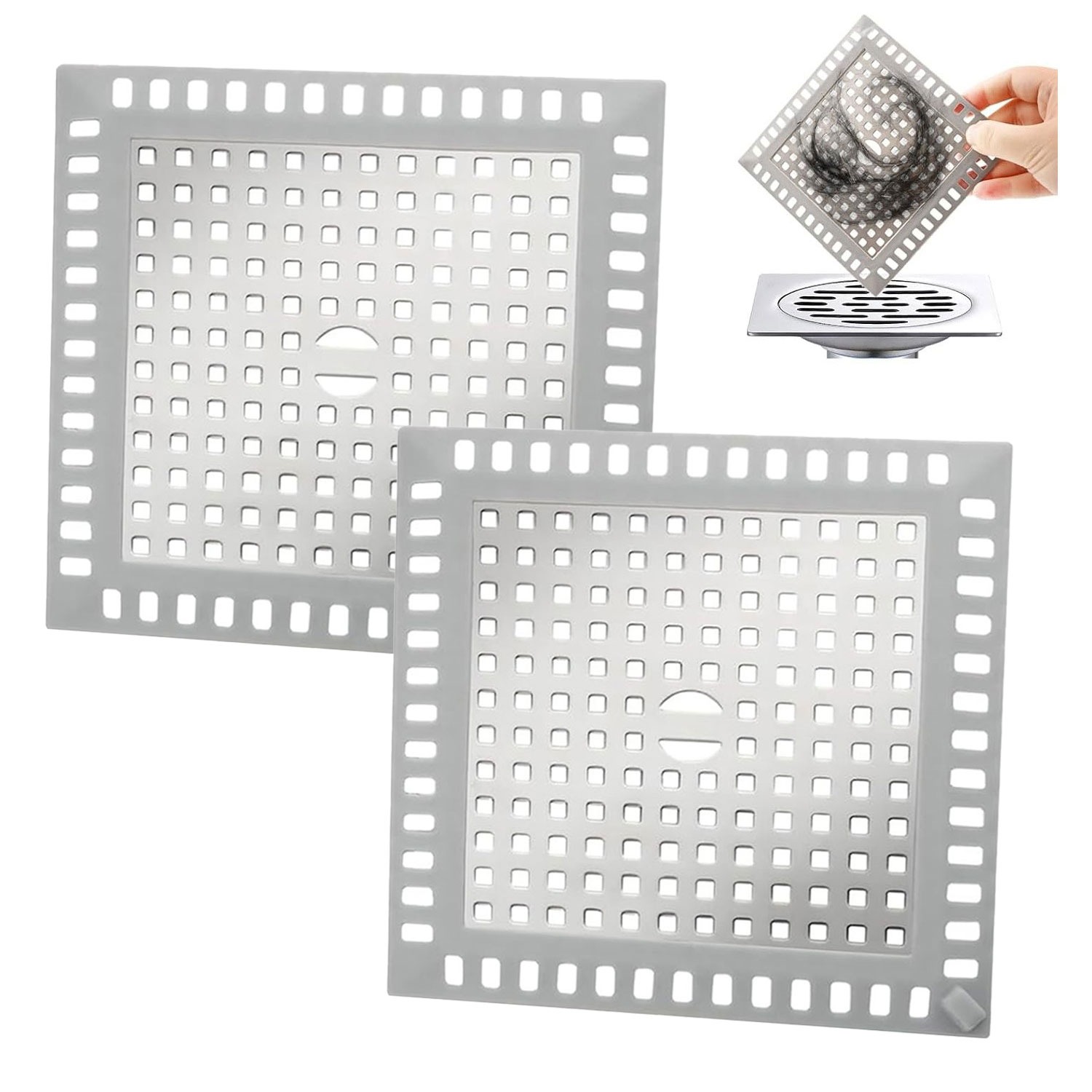TEMU 2-pack Shower Drain Strainer, Clog-resistant, Shower Hair Catcher, Shower Drain Cover, Suitable For Collecting Hair From Shower Stalls, Bathroom
