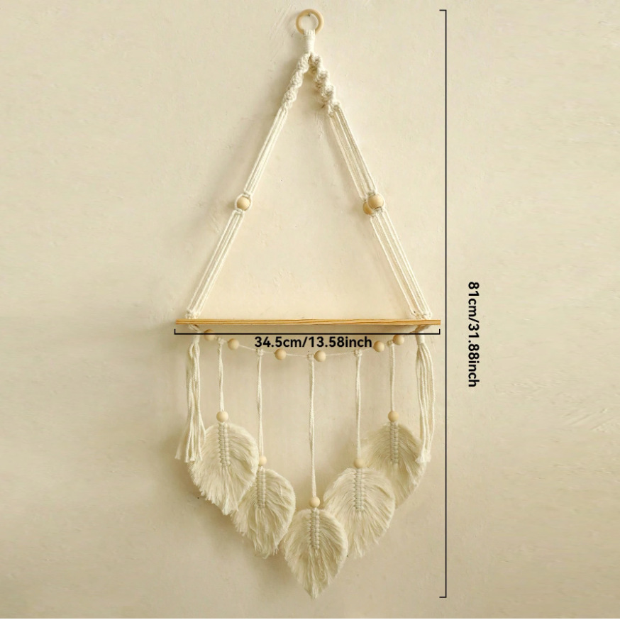 E-shop Handgewebtes Wandteppich-Regal für grenzüberschreitende Lieferungen, böhmisches Wandbehang-Blumentopf-Ornament-Regal