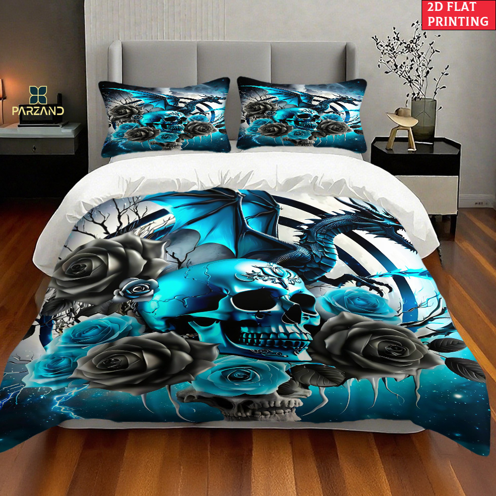 TEMU Hd Printed 2d Flat Dragon And Bedding For Bedroom Decoration, Including Quilt Cover And Pillowcases (1 Duvet Cover   1 Pillowcases, Core Not