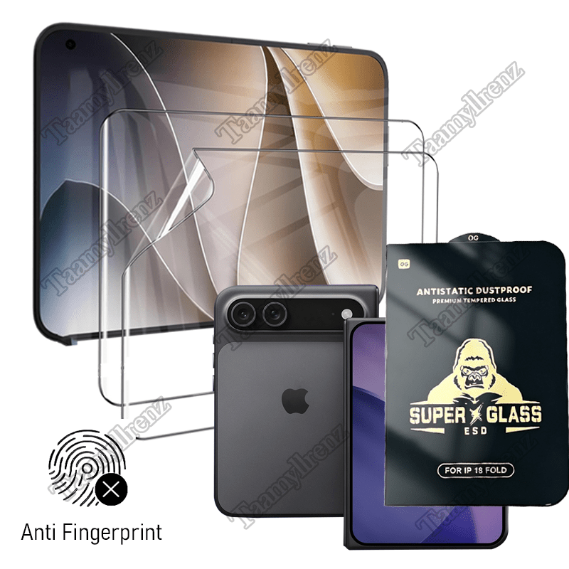 TEMU 3-in-1, 2pcs High Definition Protective Films And 1pc Outer Screen Gorilla High Definition Tempered Film, Suitable For Iphone Duo, High