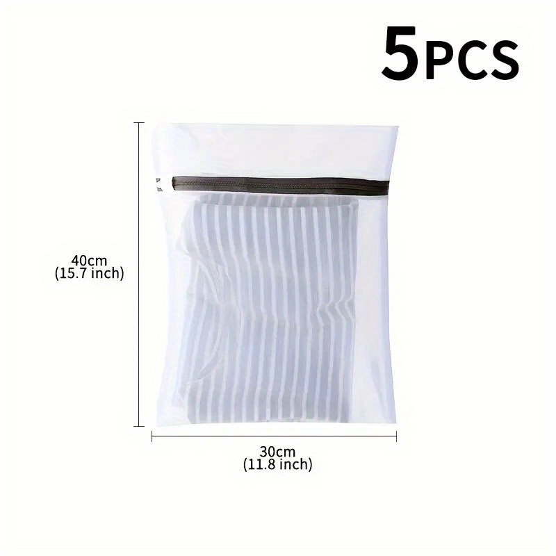 TEMU 5pcs Lightweight Laundry Bag Set, Durable Mesh Protects Clothes, , No Electricity Needed, Zippered Laundry Bags, Suitable For Delicate Fabrics